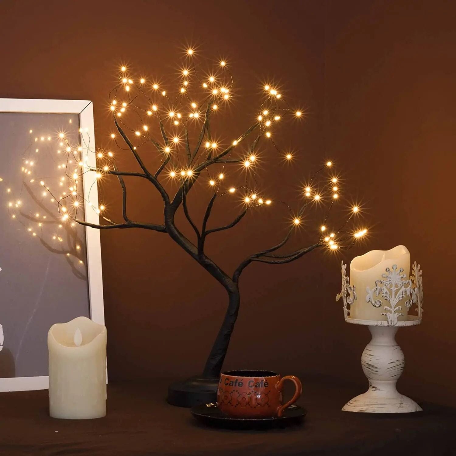 LED Bonsai Trädbelysning – Dekorativ med 8 Ljuslägen - Dossify