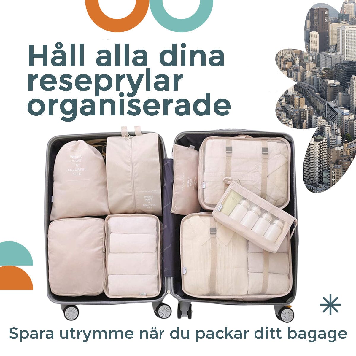 Organiseringsbags för resväska - Dossify