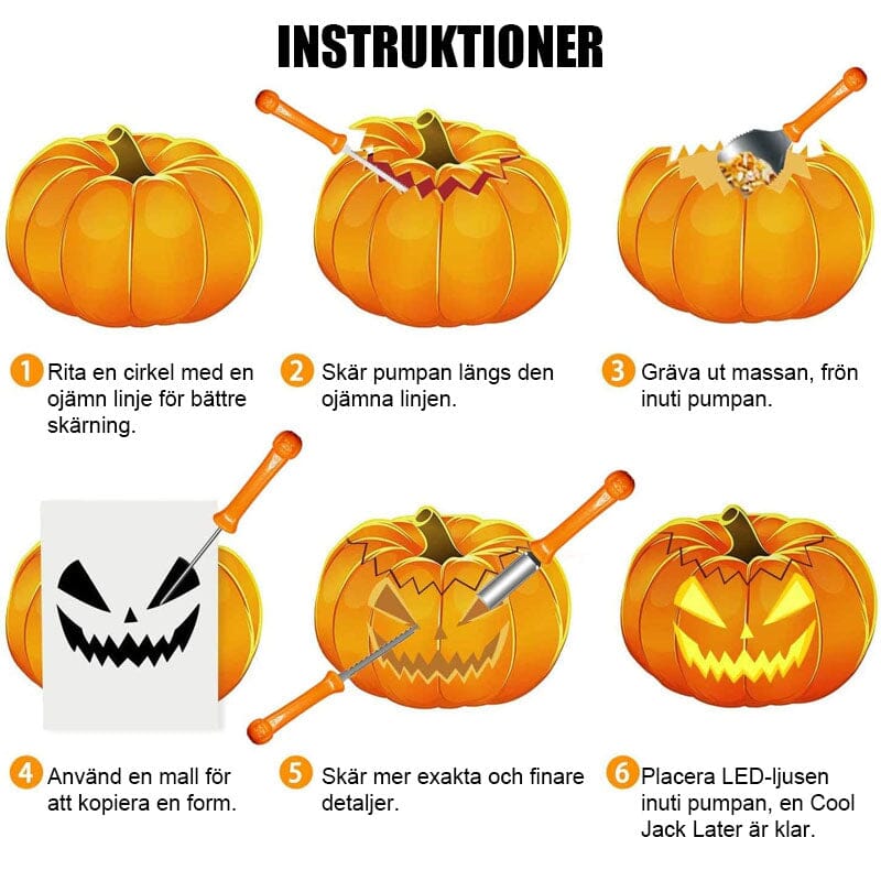 Pumpa Carving Kit i rostfritt stål - Dossify