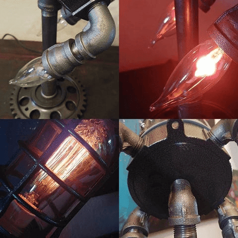 Steampunk raketlampa - Dossify