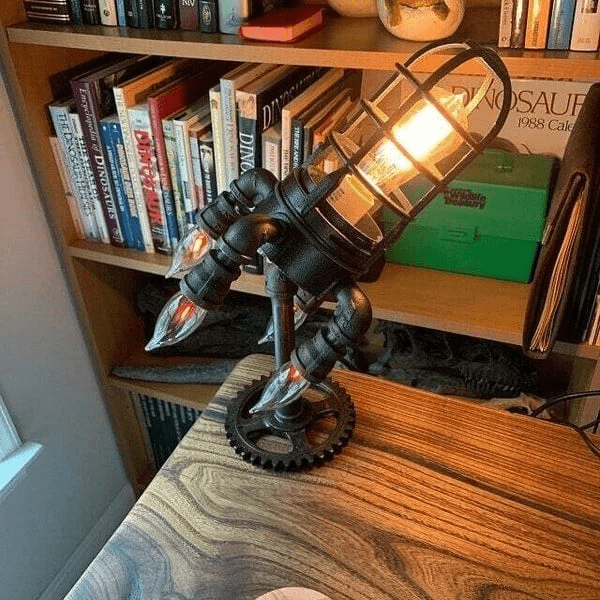 Steampunk raketlampa - Dossify